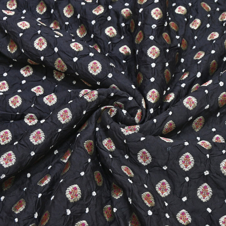 Premium Pure Chiniya Tifli Bandhej Brocade Fabric | Bandhej Fabric | ASE100-02