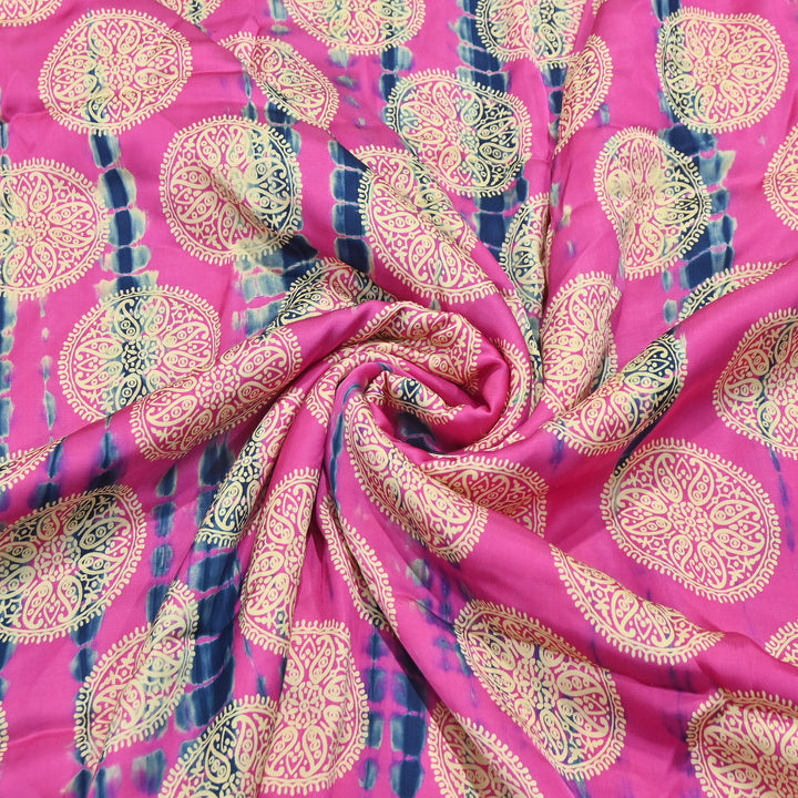 Bemberg Satin Digital Discharge Print Fabric 44" – Premium Soft Designer Fabric - DIS280-7