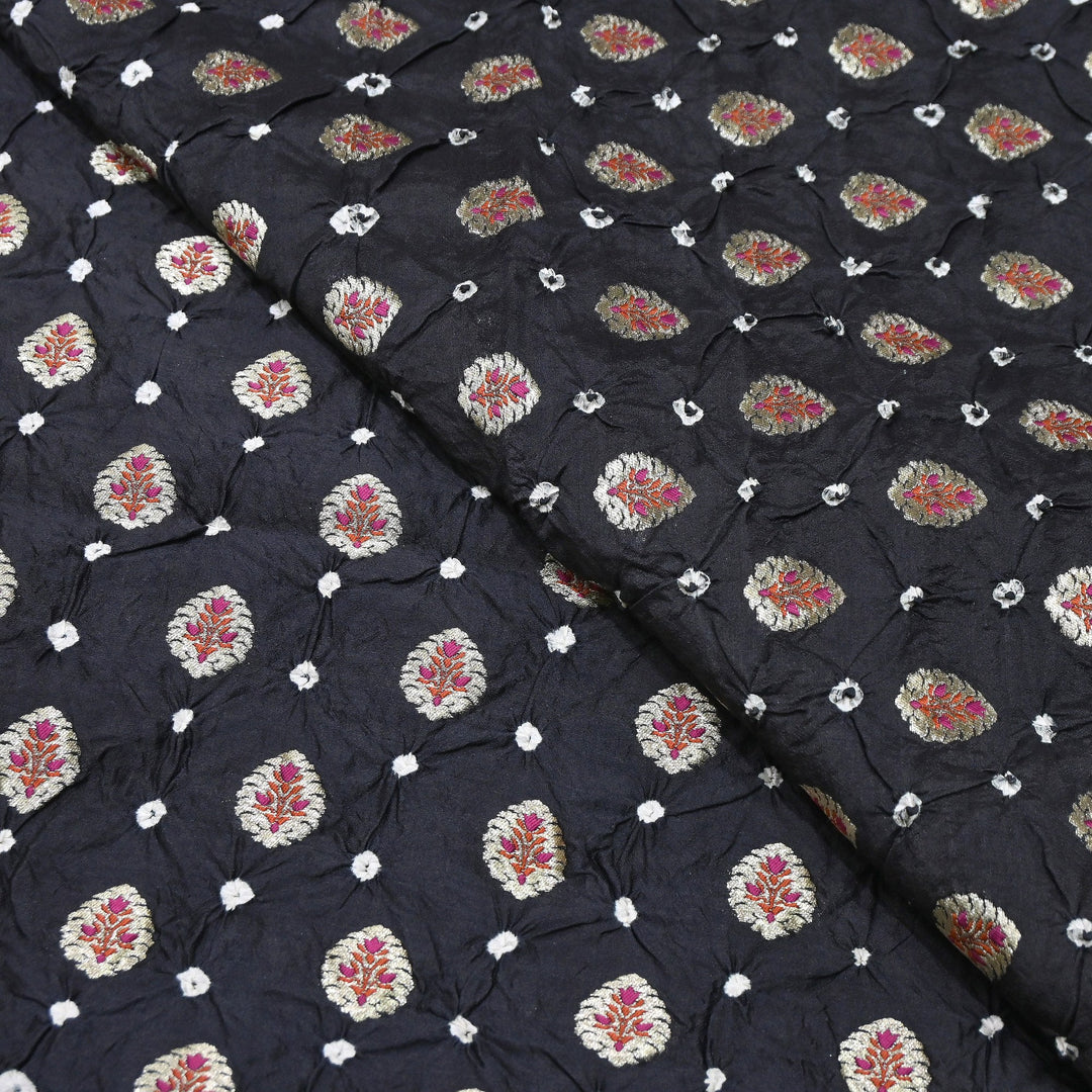 Premium Pure Chiniya Tifli Bandhej Brocade Fabric | Bandhej Fabric | ASE100-02