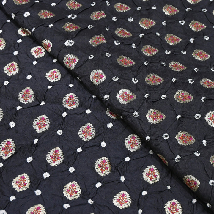 Premium Pure Chiniya Tifli Bandhej Brocade Fabric | Bandhej Fabric | ASE100-02