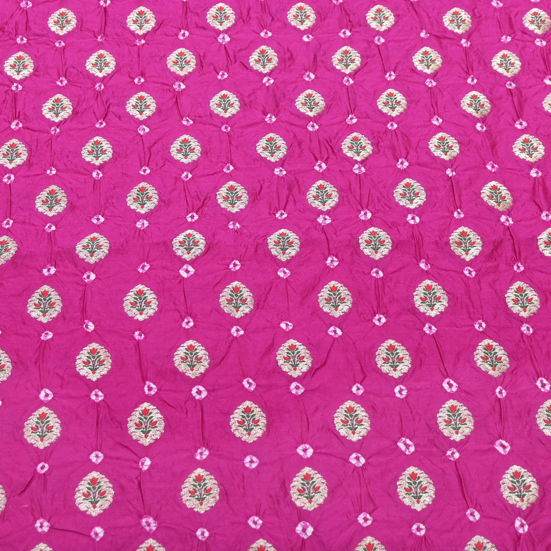 Premium Pure Chiniya Tifli Bandhej Brocade Fabric | Bandhej Fabric | ASE100-07