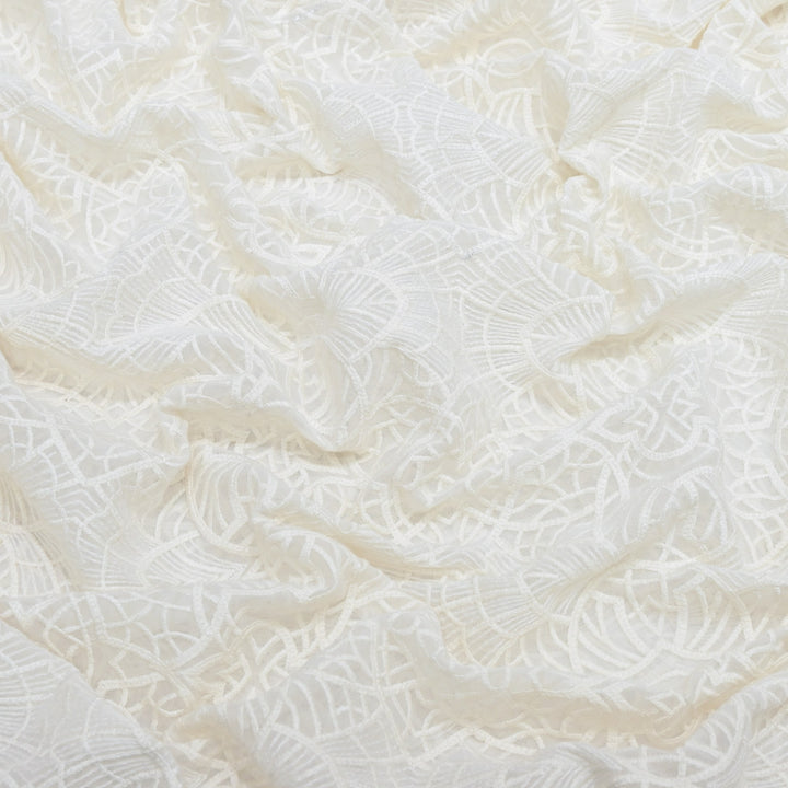 Premium Dyeable Georgette Thread Embroidery Designer Fabric SC0R222