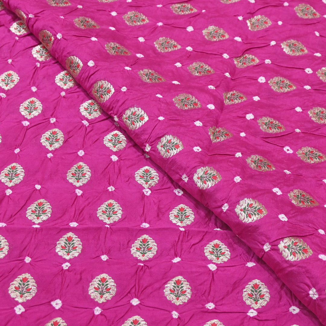 Premium Pure Chiniya Tifli Bandhej Brocade Fabric | Bandhej Fabric | ASE100-07