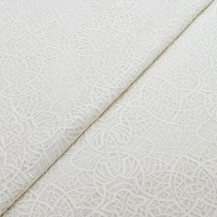 Premium Dyeable Georgette Thread Embroidery Designer Fabric SC0R222
