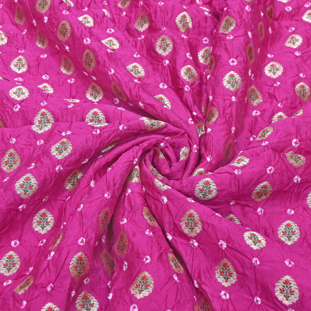 Premium Pure Chiniya Tifli Bandhej Brocade Fabric | Bandhej Fabric | ASE100-07