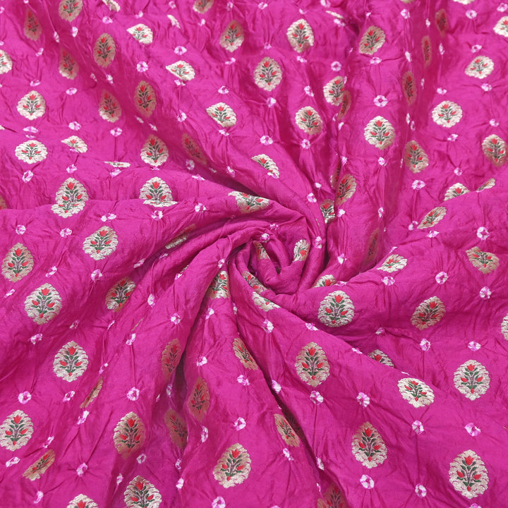 Premium Pure Chiniya Tifli Bandhej Brocade Fabric | Bandhej Fabric | ASE100-07