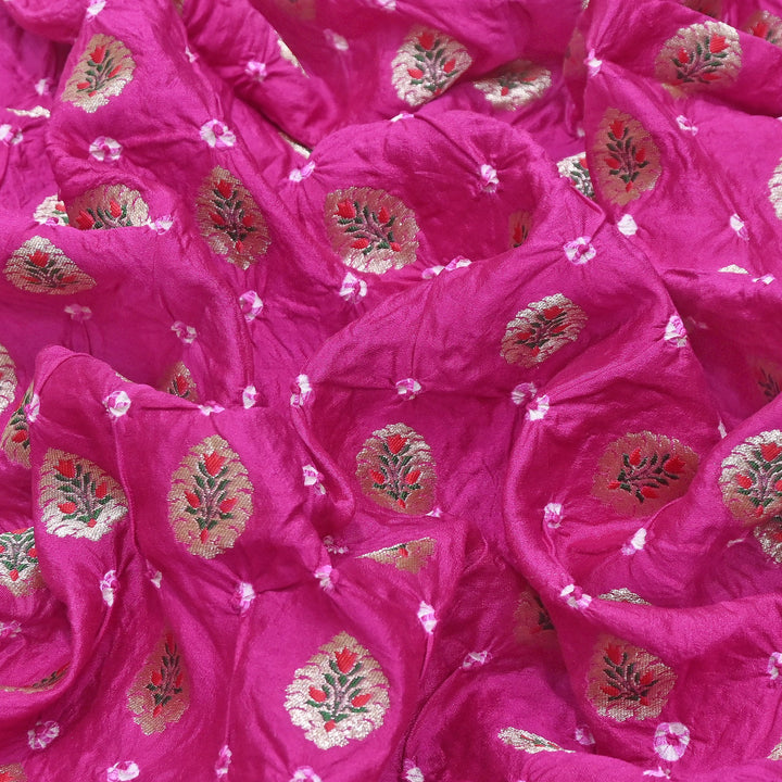 Premium Pure Chiniya Tifli Bandhej Brocade Fabric | Bandhej Fabric | ASE100-07