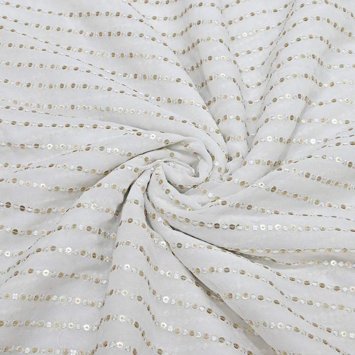 Premium Dyeable Viscose Georgette Sequins Embroidery Designer Fabric PN2880