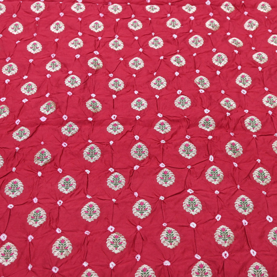 Premium Pure Chiniya Tifli Bandhej Brocade Fabric | Bandhej Fabric | ASE100-09