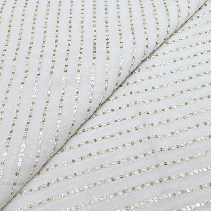 Premium Dyeable Viscose Georgette Sequins Embroidery Designer Fabric PN2880