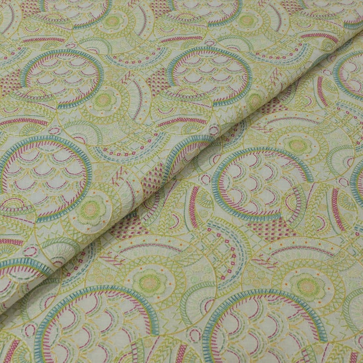 Cotton Position Print Thread Embroidery Fabrics