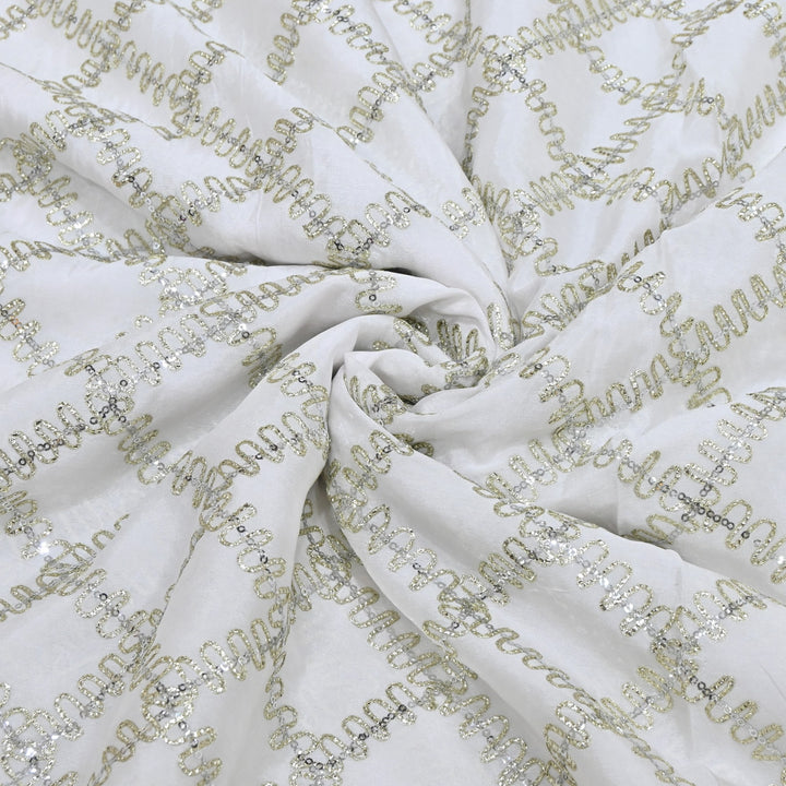 Premium Dyeable Viscose Chinon Gota Jaal Embroidery Designer Fabric UF0021