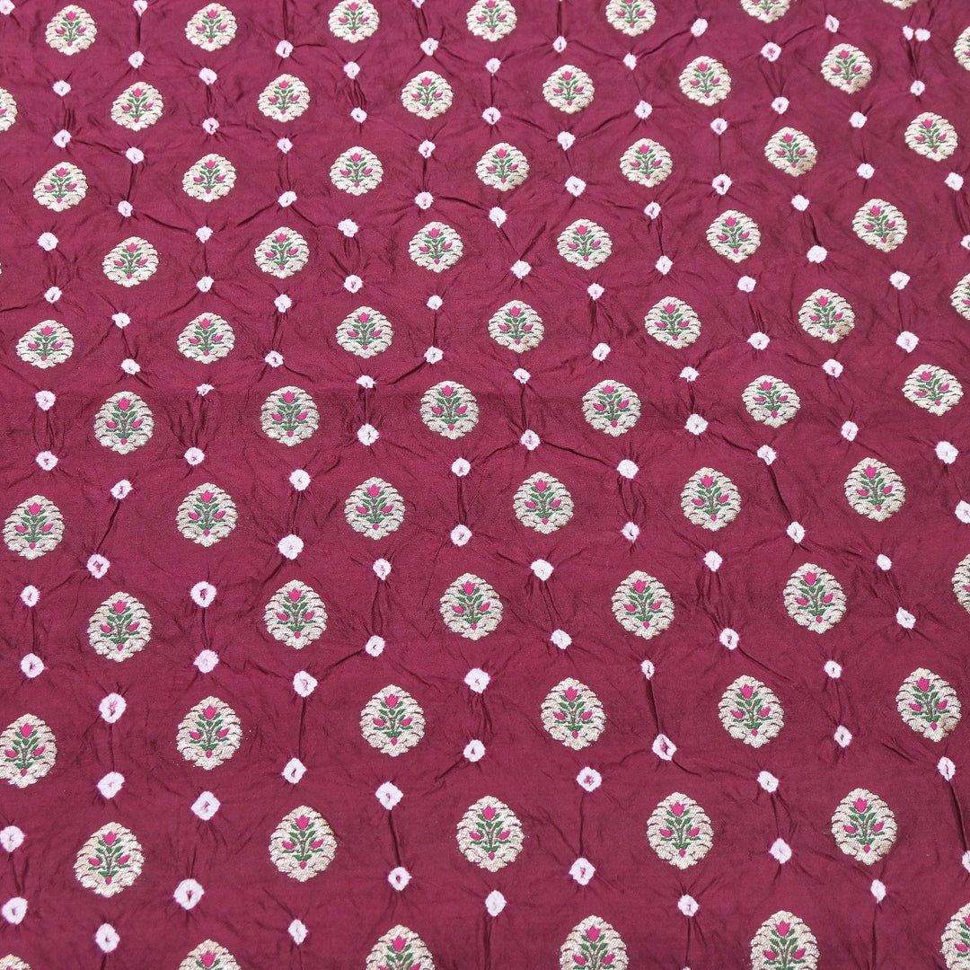 Premium Pure Chiniya Tifli Bandhej Brocade Fabric | Bandhej Fabric | ASE100-10