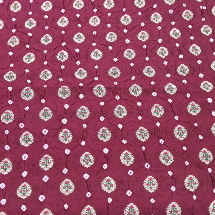 Premium Pure Chiniya Tifli Bandhej Brocade Fabric | Bandhej Fabric | ASE100-10