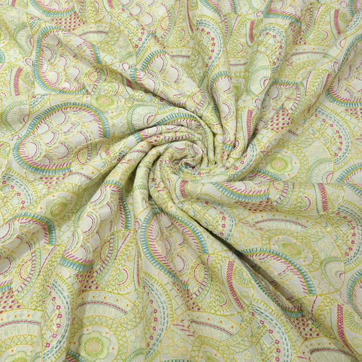 Cotton Position Print Thread Embroidery Fabrics