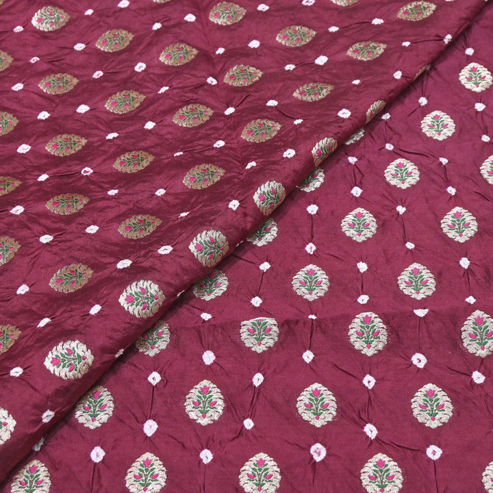 Premium Pure Chiniya Tifli Bandhej Brocade Fabric | Bandhej Fabric | ASE100-10