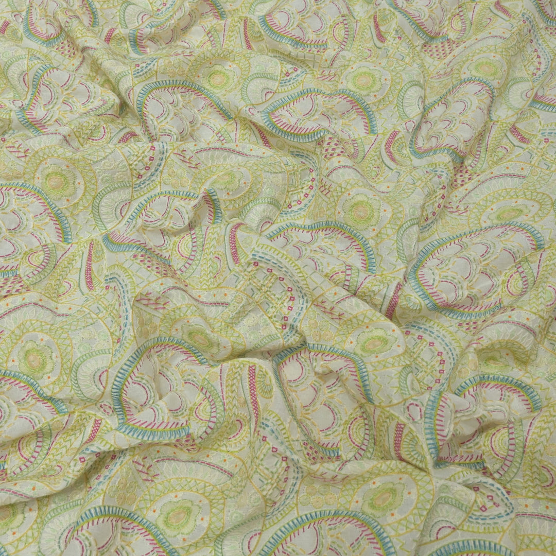 Cotton Position Print Thread Embroidery Fabrics