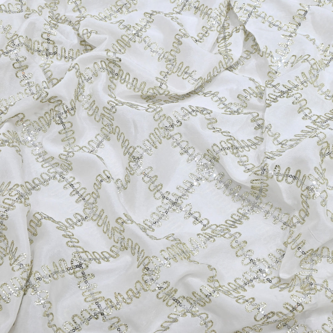 Premium Dyeable Viscose Chinon Gota Jaal Embroidery Designer Fabric UF0021