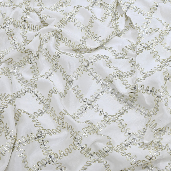 Premium Dyeable Viscose Chinon Gota Jaal Embroidery Designer Fabric UF0021