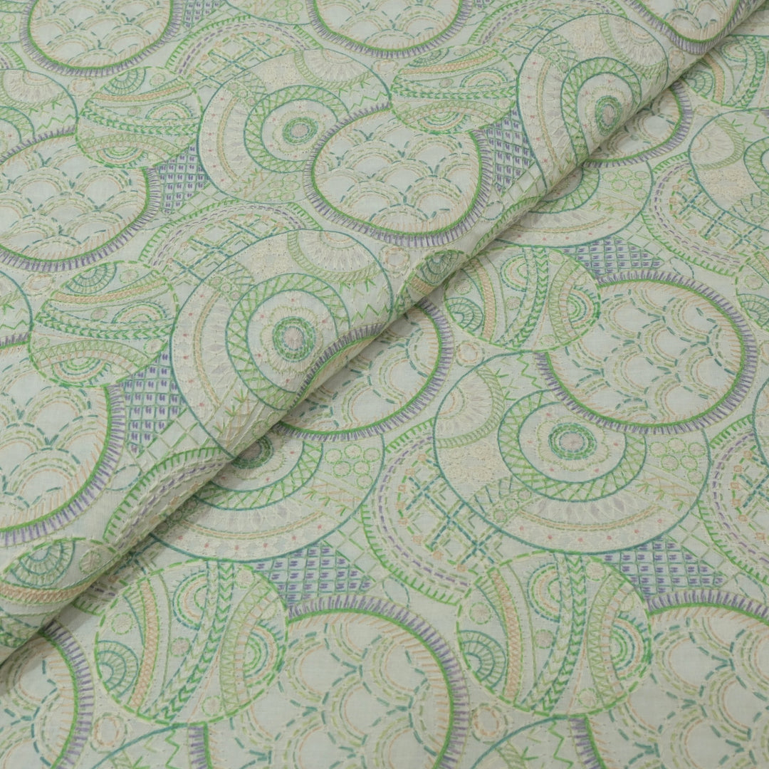 Cotton Position Print Thread Embroidery Fabrics