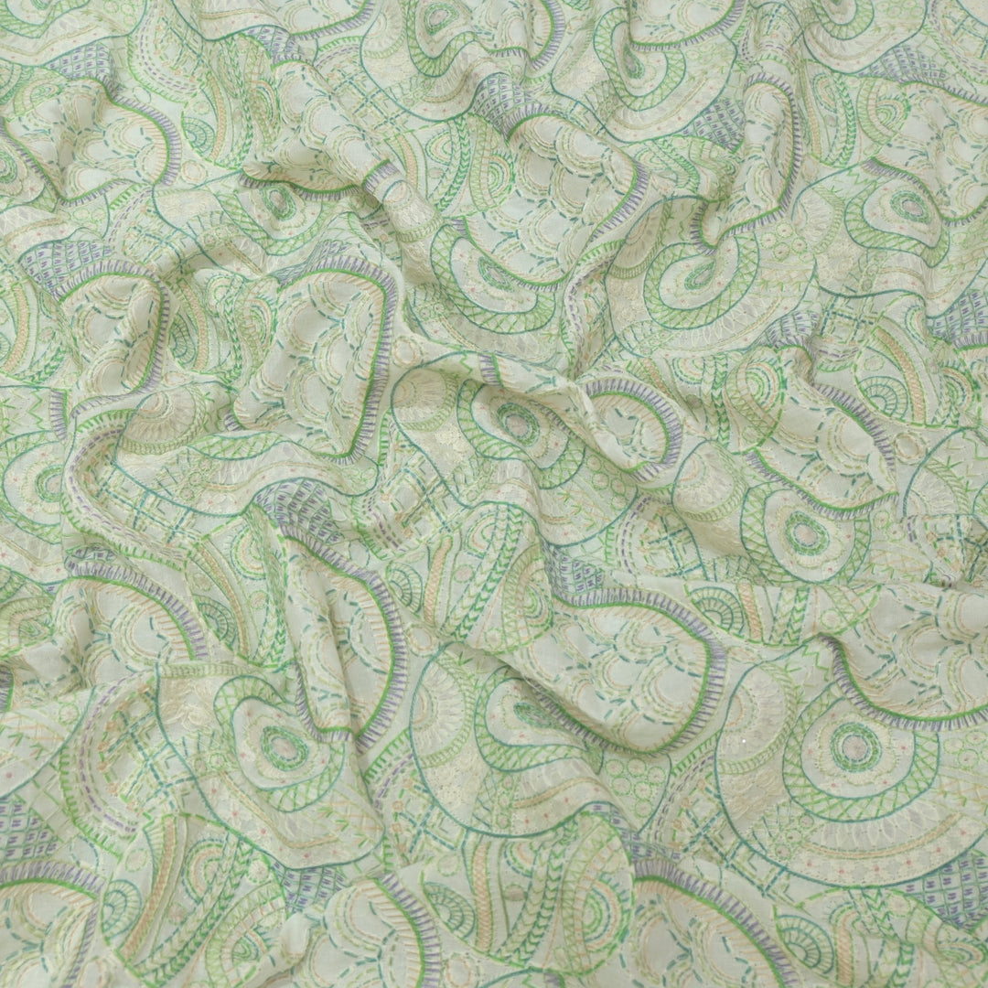 Cotton Position Print Thread Embroidery Fabrics