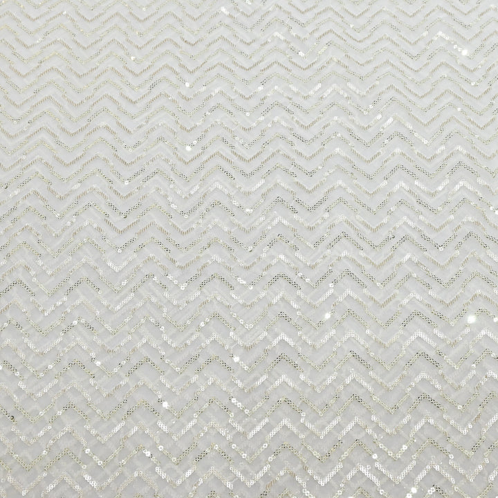 Premium Dyeable Viscose Georgette Sequins Embroidery Designer Fabric SC0R78