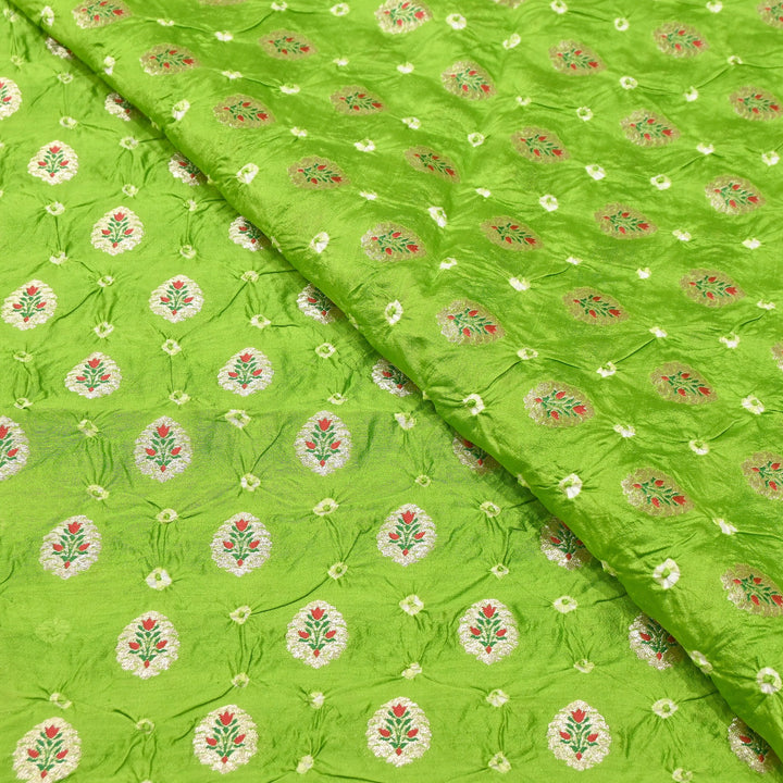 Premium Pure Chiniya Tifli Bandhej Brocade Fabric | Bandhej Fabric | ASE100-08