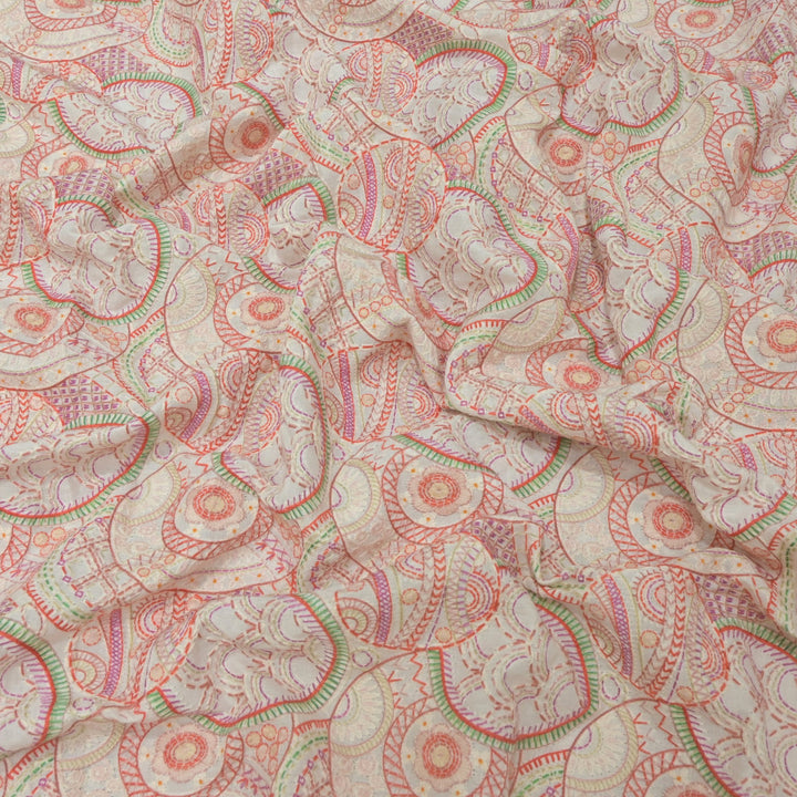 Cotton Position Print Thread Embroidery Fabrics