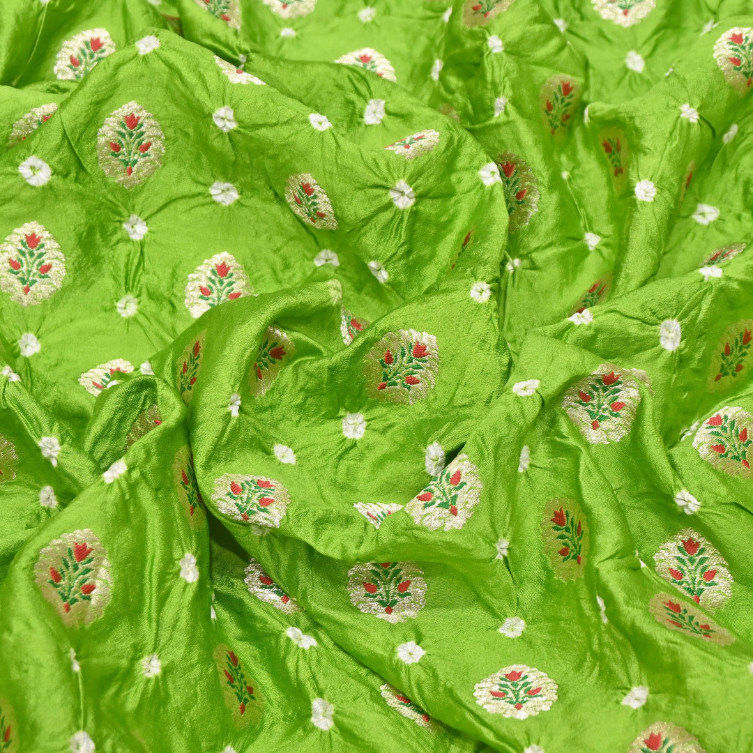 Premium Pure Chiniya Tifli Bandhej Brocade Fabric | Bandhej Fabric | ASE100-08