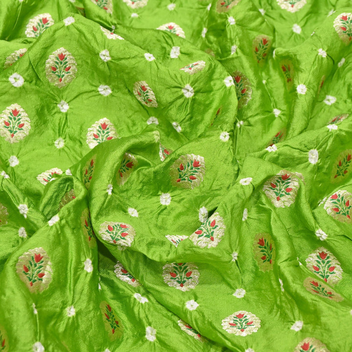Premium Pure Chiniya Tifli Bandhej Brocade Fabric | Bandhej Fabric | ASE100-08
