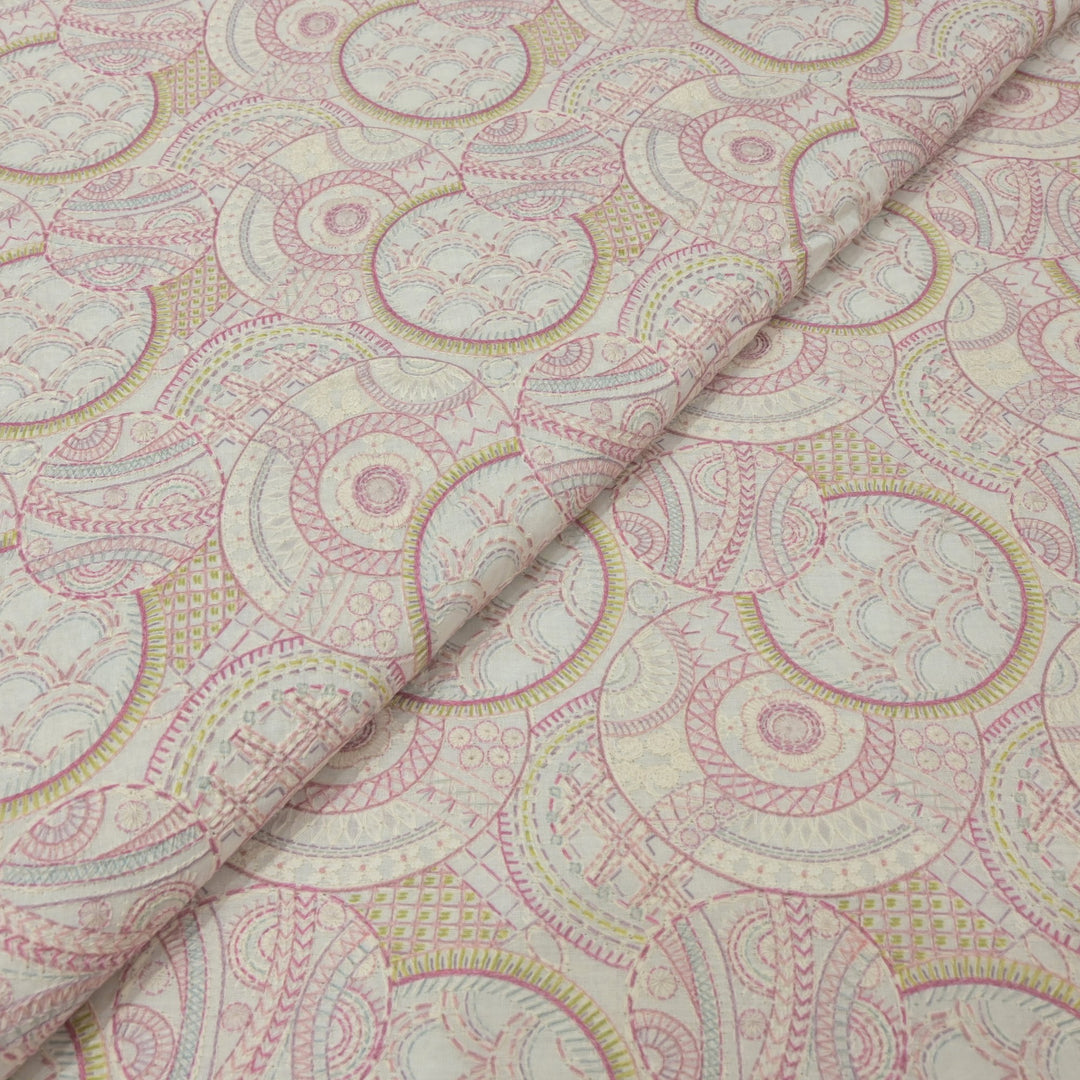 Cotton Position Print Thread Embroidery Fabrics