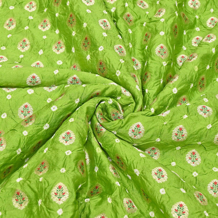 Premium Pure Chiniya Tifli Bandhej Brocade Fabric | Bandhej Fabric | ASE100-08