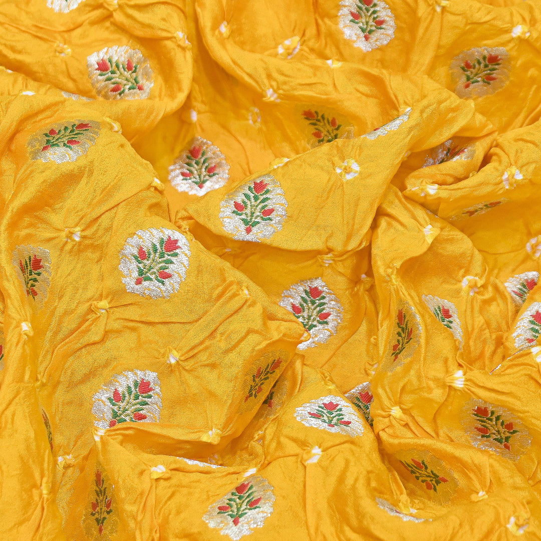 Premium Pure Chiniya Tifli Bandhej Brocade Fabric | Bandhej Fabric | ASE100-03