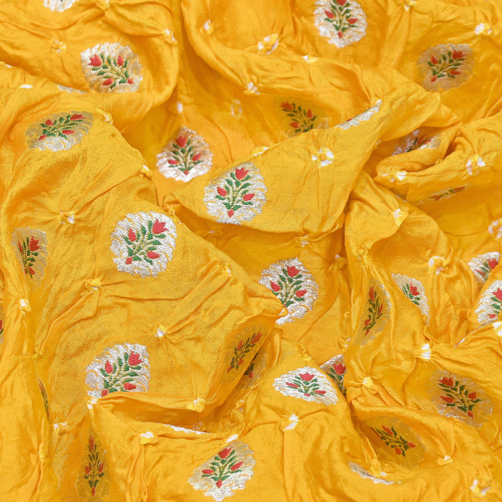 Premium Pure Chiniya Tifli Bandhej Brocade Fabric | Bandhej Fabric | ASE100-03