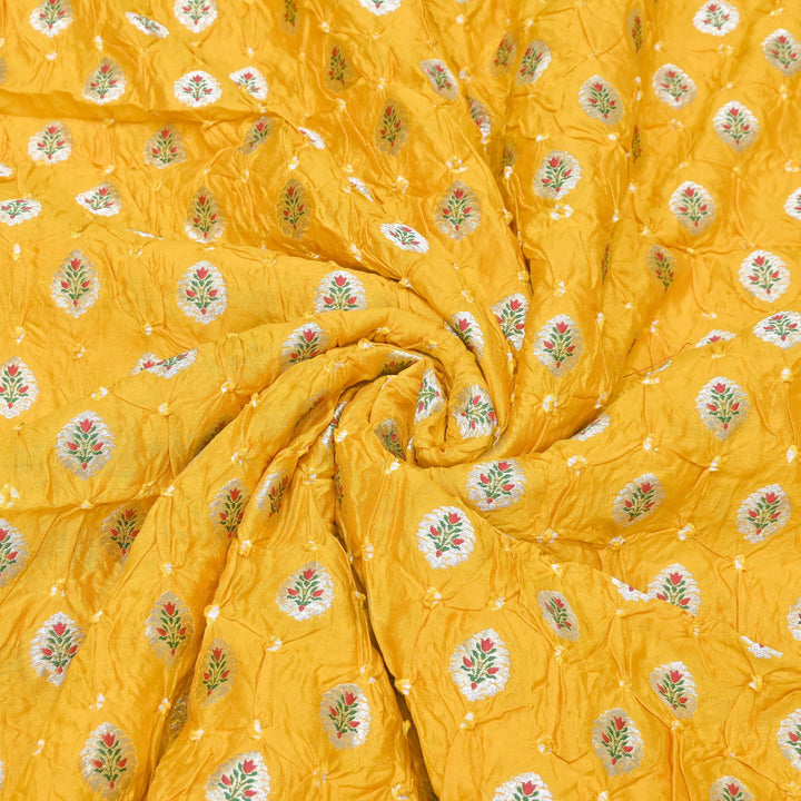Premium Pure Chiniya Tifli Bandhej Brocade Fabric | Bandhej Fabric | ASE100-03