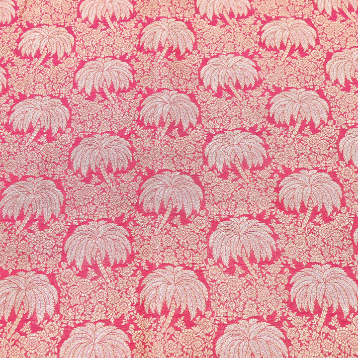 Silk Alfi Zari Brocade Fabric – Traditional Designer Brocade Fabric - AS1856-D