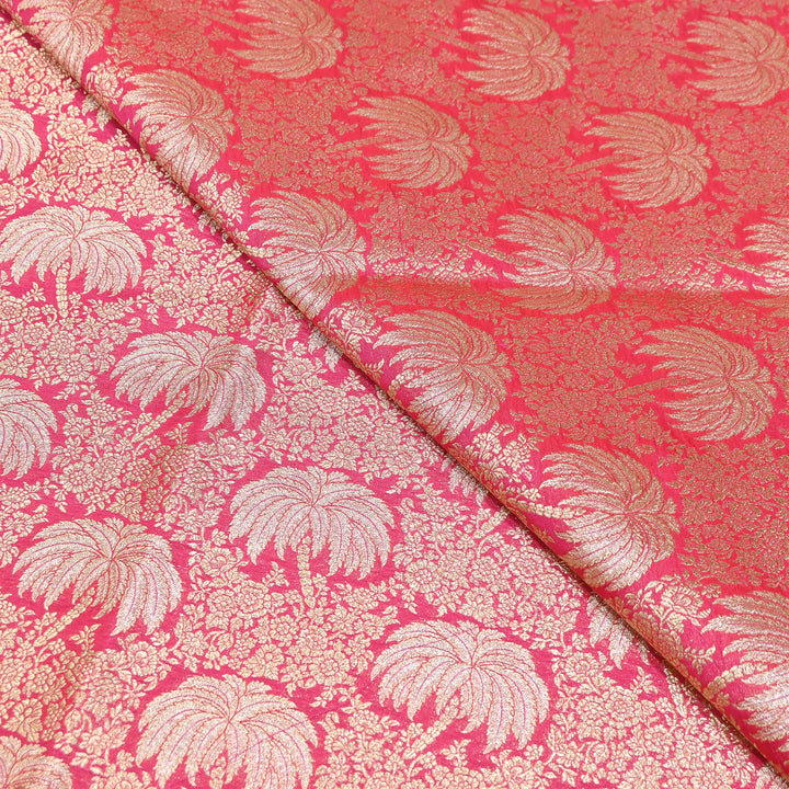 Silk Alfi Zari Brocade Fabric – Traditional Designer Brocade Fabric - AS1856-D