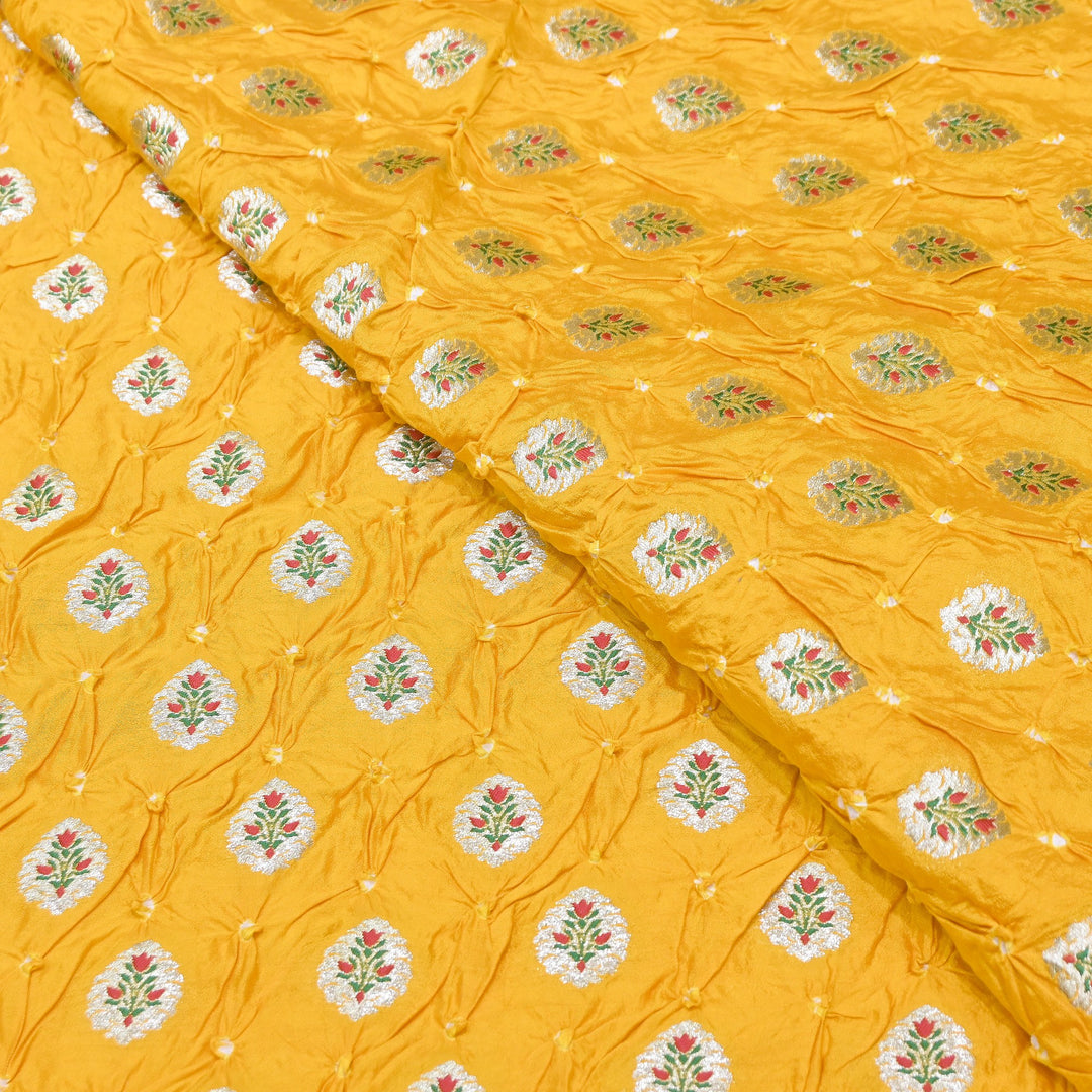 Premium Pure Chiniya Tifli Bandhej Brocade Fabric | Bandhej Fabric | ASE100-03