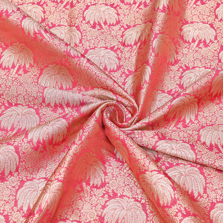 Silk Alfi Zari Brocade Fabric – Traditional Designer Brocade Fabric - AS1856-D