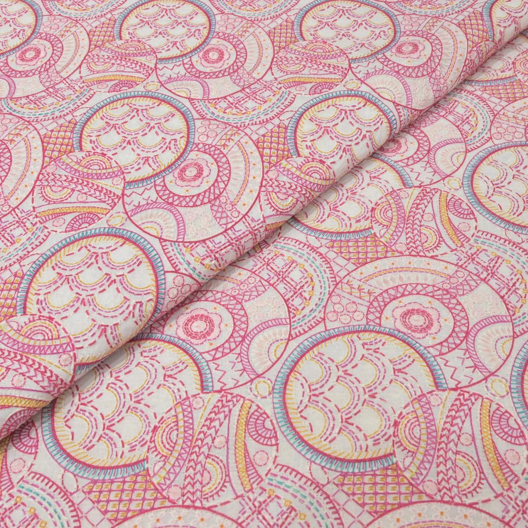 Cotton Position Print Thread Embroidery Fabrics