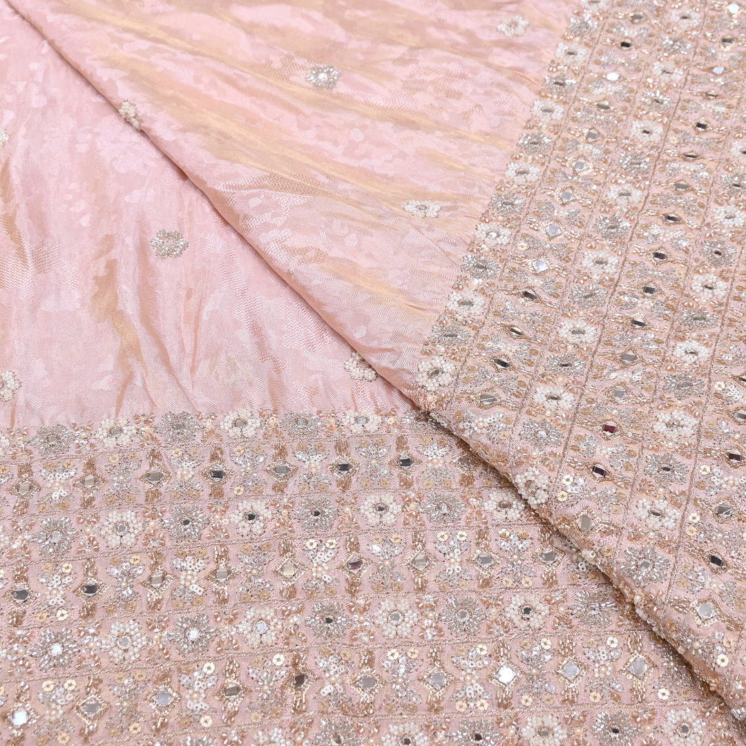 Premium Tissue Self Moti & Sequin Embroidery Fabric | Designer Festive Wear | 000DA16-05