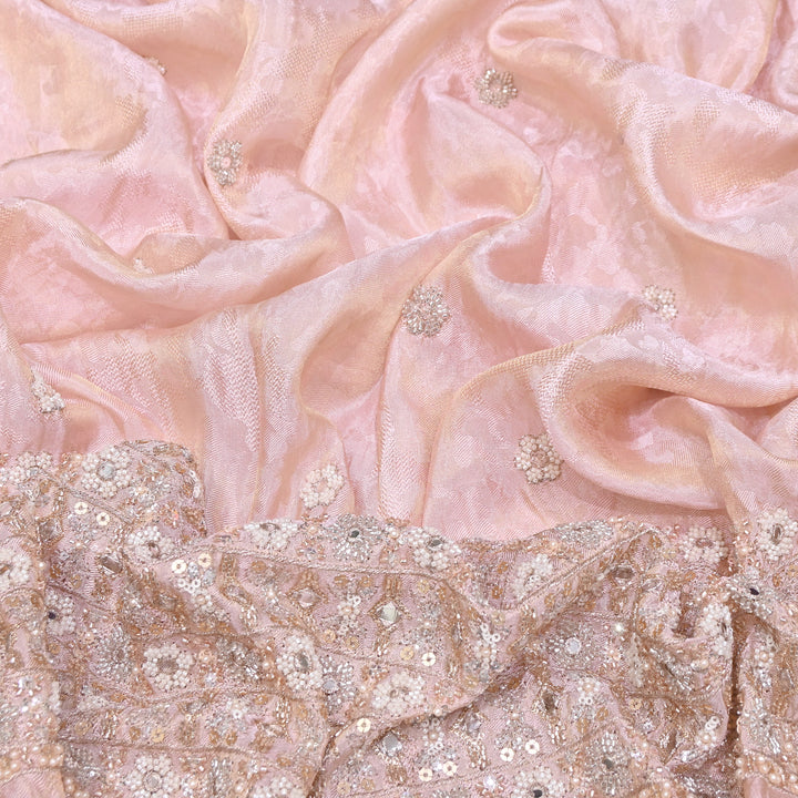 Premium Tissue Self Moti & Sequin Embroidery Fabric | Designer Festive Wear | 000DA16-05
