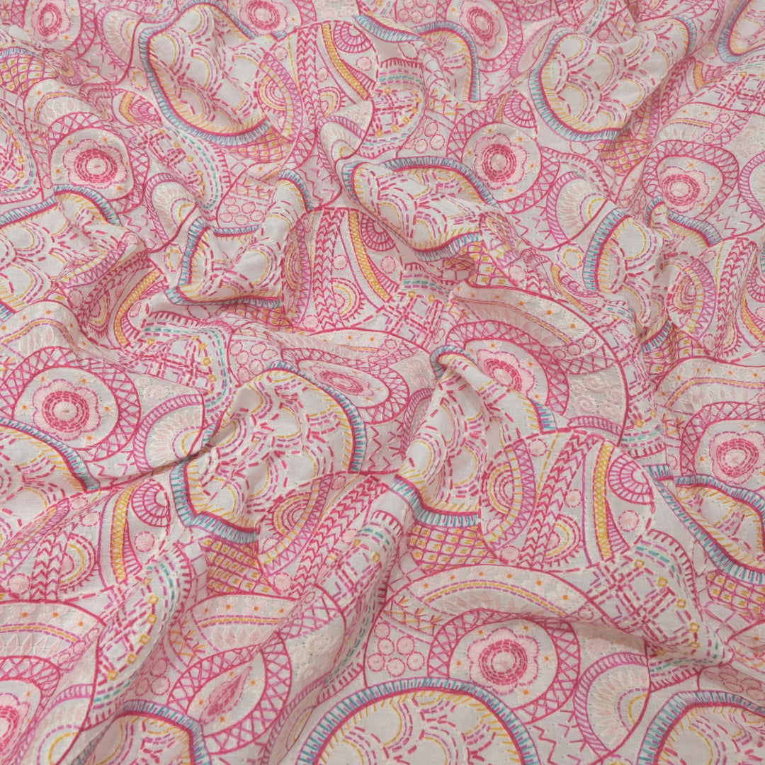 Cotton Position Print Thread Embroidery Fabrics