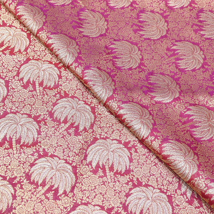 Silk Alfi Zari Brocade Fabric – Traditional Designer Brocade Fabric - AS1856-C
