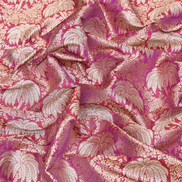 Silk Alfi Zari Brocade Fabric – Traditional Designer Brocade Fabric - AS1856-C