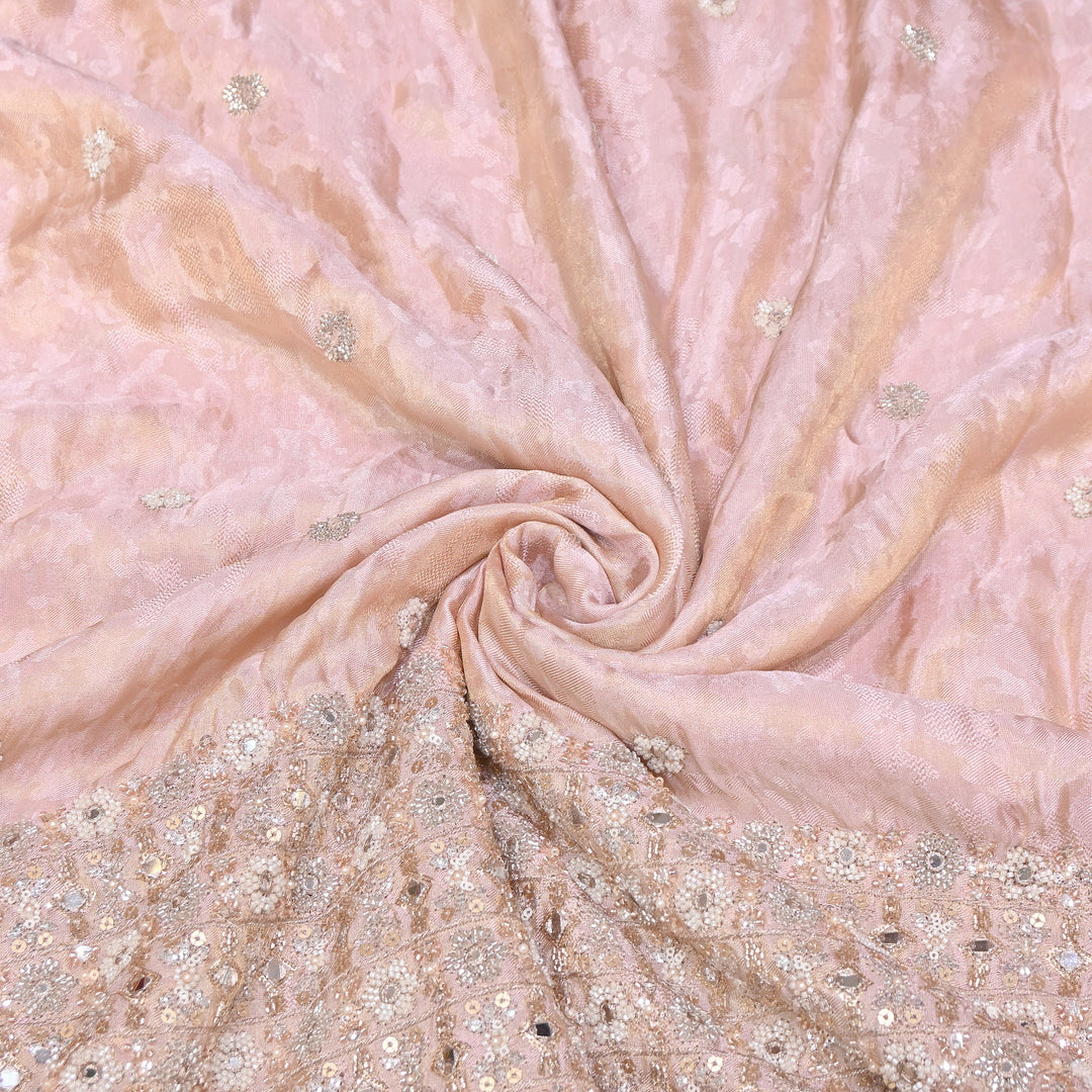 Premium Tissue Self Moti & Sequin Embroidery Fabric | Designer Festive Wear | 000DA16-05