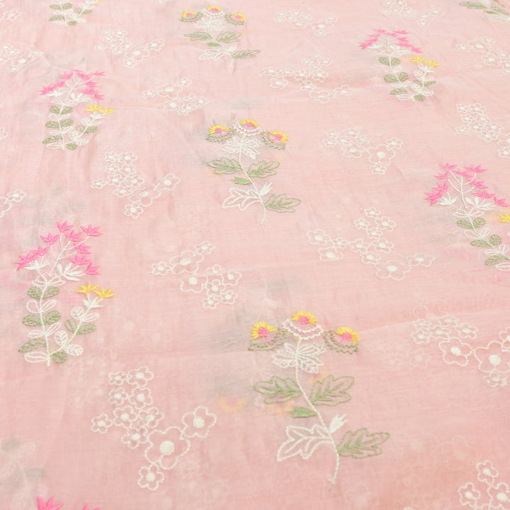 Cotton Chanderi Multi Thread Embroidery Fabrics