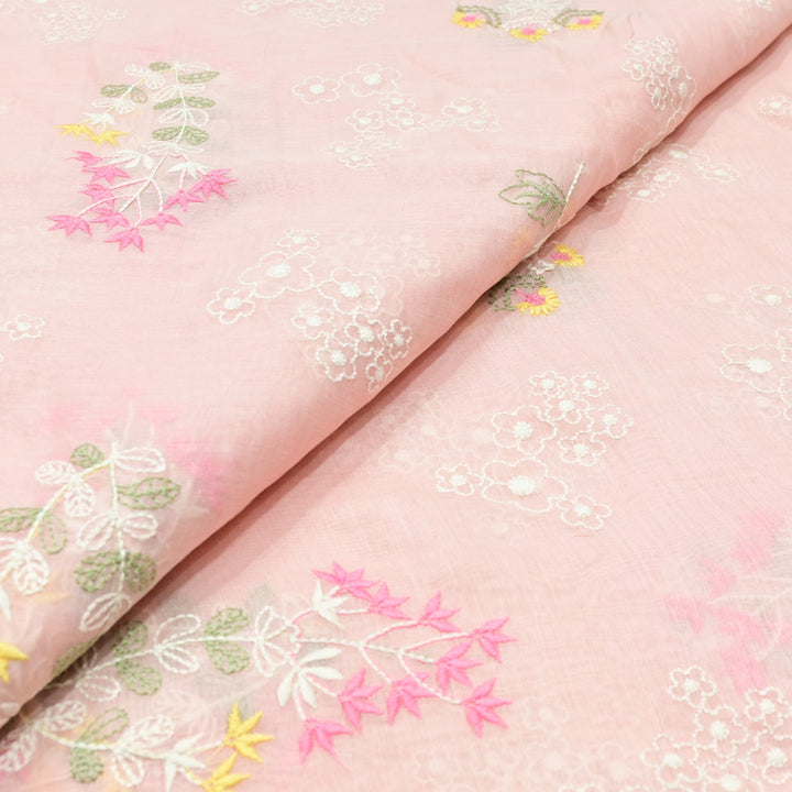 Cotton Chanderi Multi Thread Embroidery Fabrics