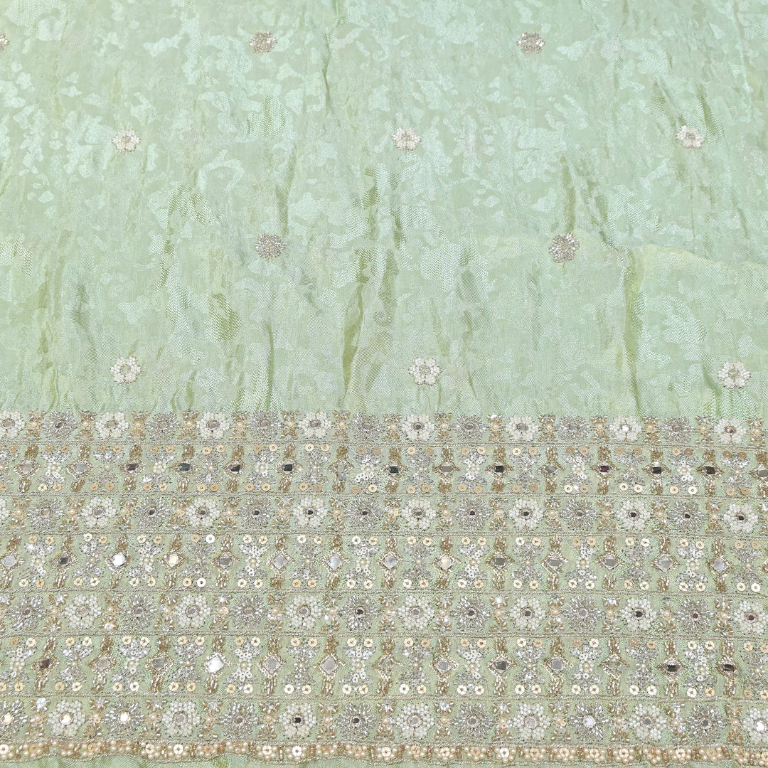 Premium Tissue Self Moti & Sequin Embroidery Fabric | Designer Festive Wear | 000DA16-04