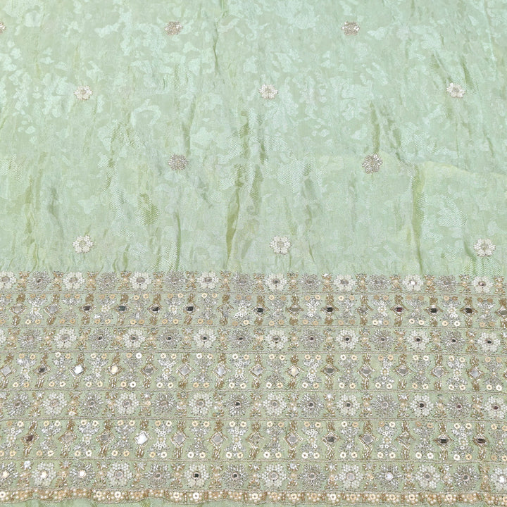 Premium Tissue Self Moti & Sequin Embroidery Fabric | Designer Festive Wear | 000DA16-04